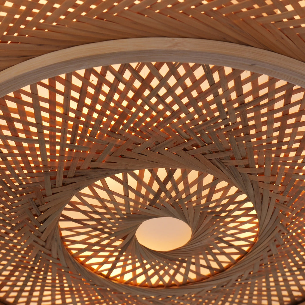 Japanese Style Bamboo Flush Mount Minimalist Living Room Ceiling Light