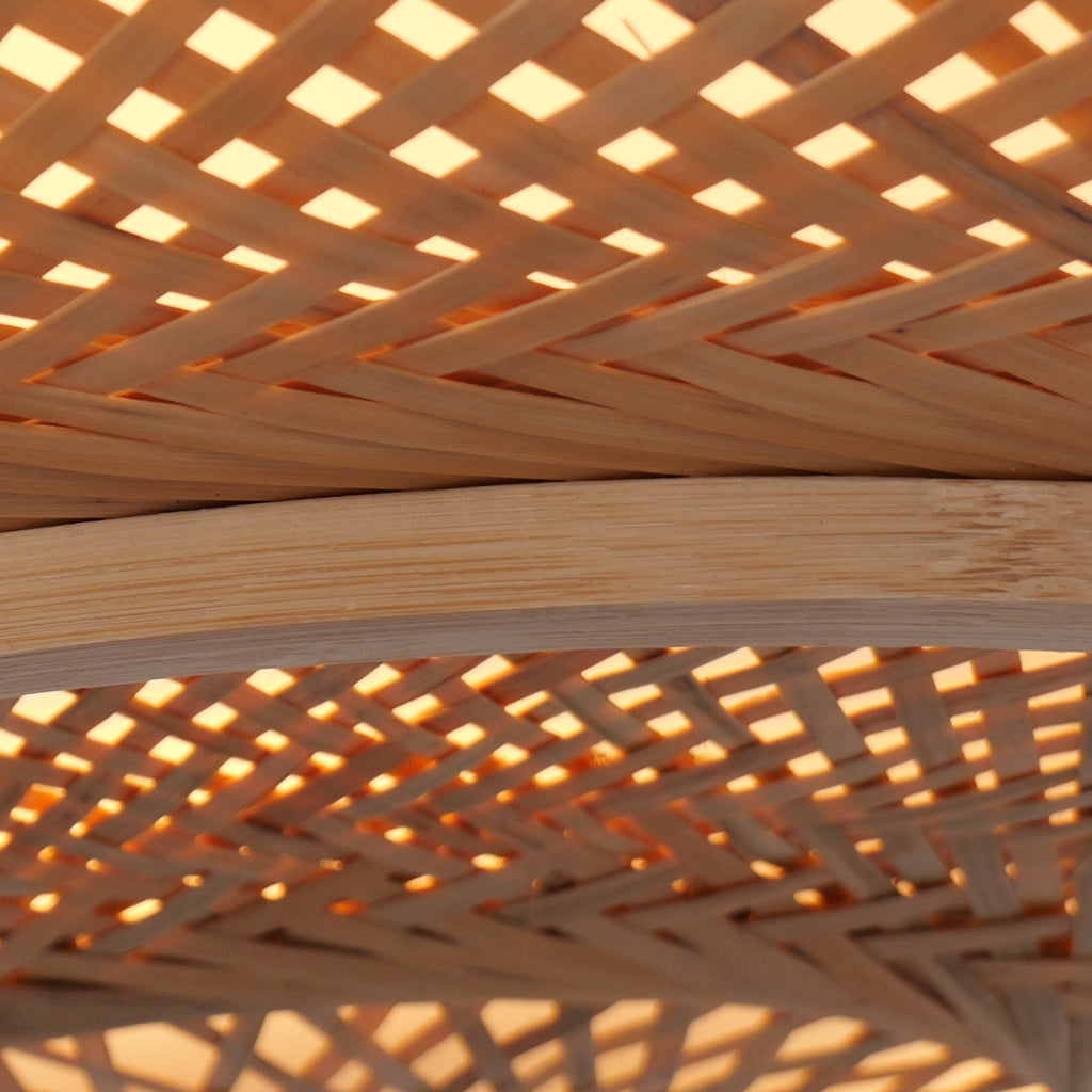 Japanese Style Bamboo Flush Mount Minimalist Living Room Ceiling Light