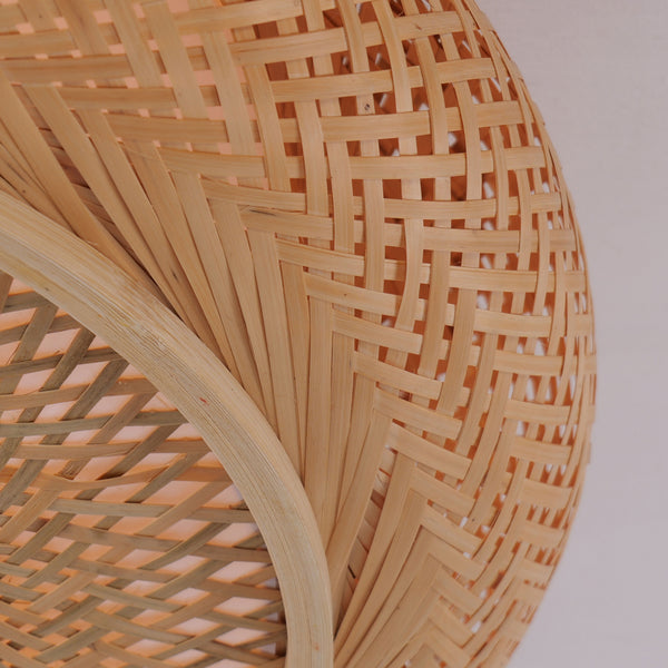 Japanese Style Bamboo Flush Mount Minimalist Living Room Ceiling Light