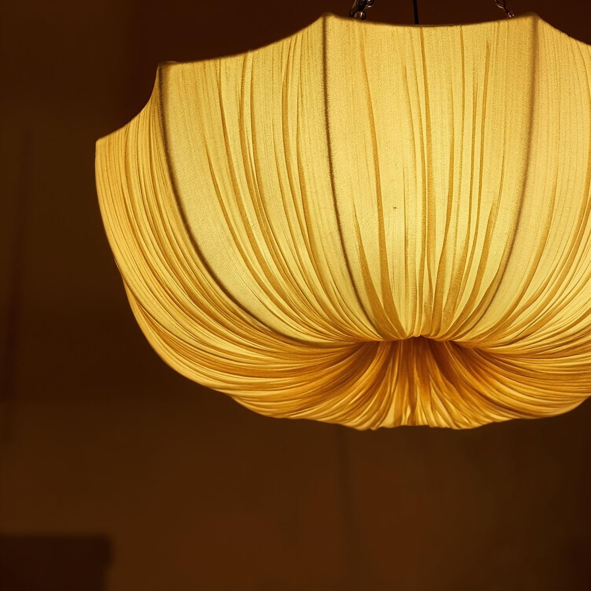 Modern Pleated Fabric Chandelier Japandi Organic Pendant Light