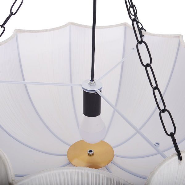 Modern Pleated Fabric Chandelier Japandi Organic Pendant Light