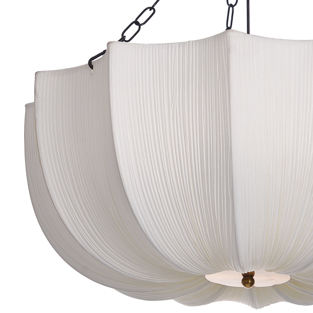 Modern Pleated Fabric Chandelier Japandi Organic Pendant Light