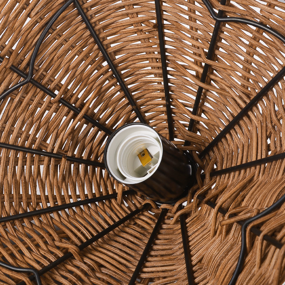 Mid-Century Modern Rattan Chandelier Living Room Pendant Light
