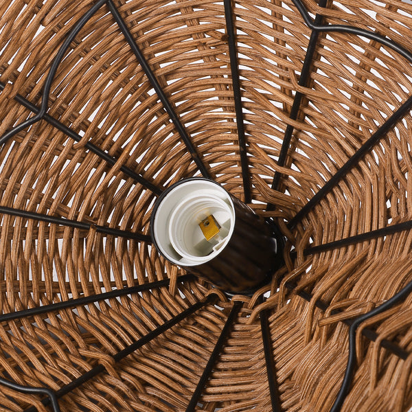 Mid-Century Modern Rattan Chandelier Living Room Pendant Light