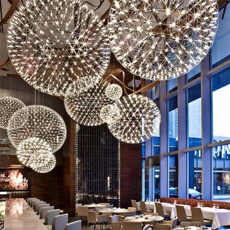 Stainless Steel LED Firework Pendant Light Raimond-Style Chandelier Main image