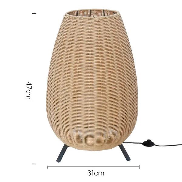 Outdoor Waterproof Rattan Lawn Floor Lamp Villa Courtyard Light