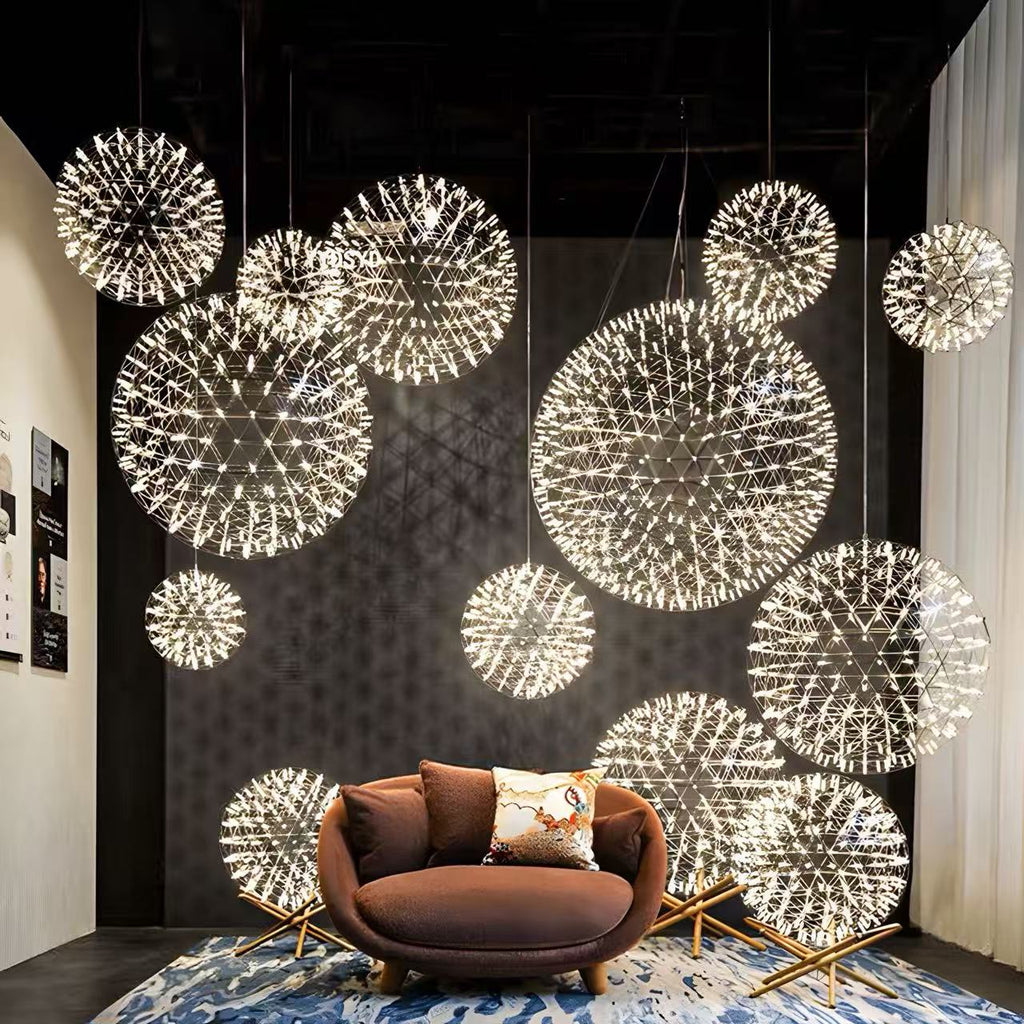 Stainless Steel LED Firework Pendant Light Raimond-Style Chandelier