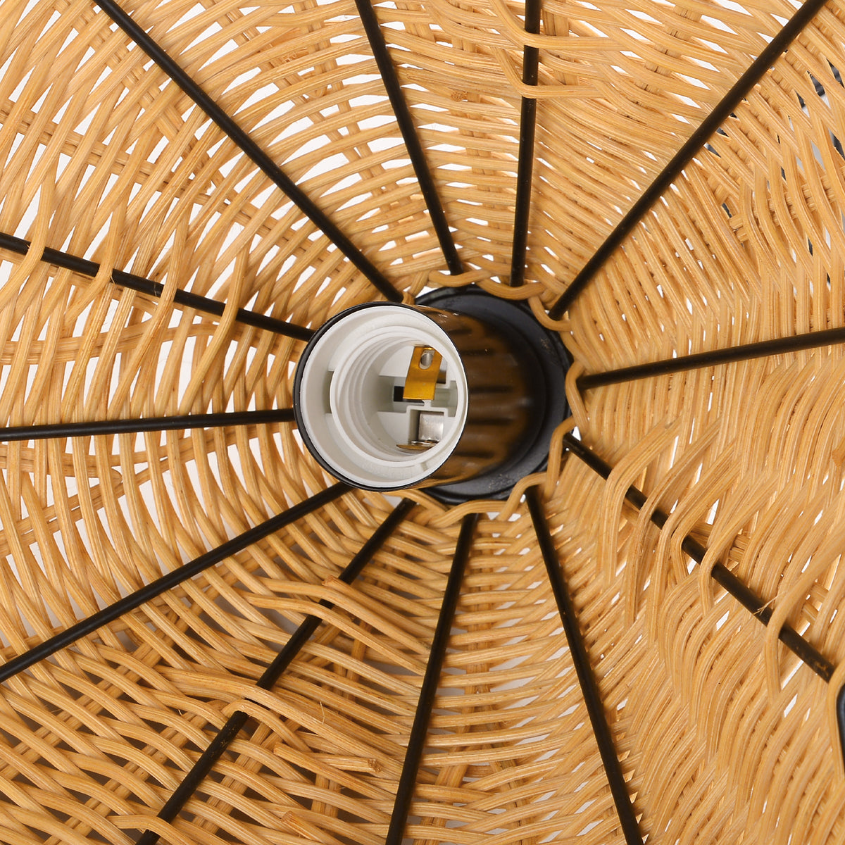 Mid-Century Modern Rattan Chandelier Living Room Pendant Light