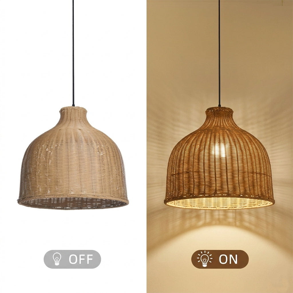 Weatherproof Woven Pendant Lamp Outdoor Courtyard & Garden Lighting