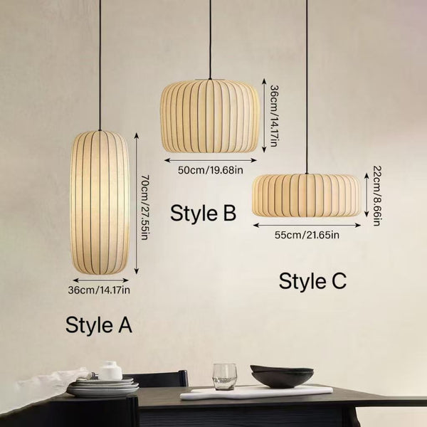 Wabi-Sabi Imitation Silk Pendant Light Japanese Minimalist Chandelier