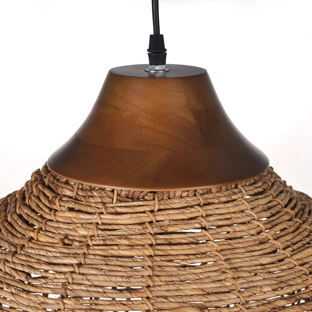 Oversized Wabi-Sabi Rattan Pendant Light Large Kitchen Island Fixture