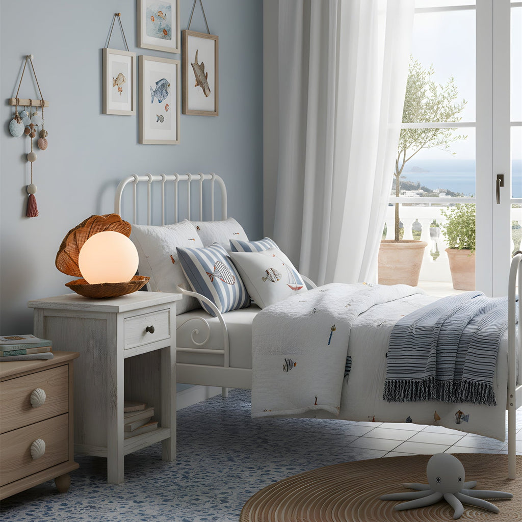 Iris Clam Shell Table Lamp Coastal Seashell Bedside Light