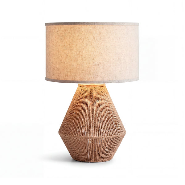 Ashley Clayman Roped Table Lamp Natural & Brown Coastal Accent Light