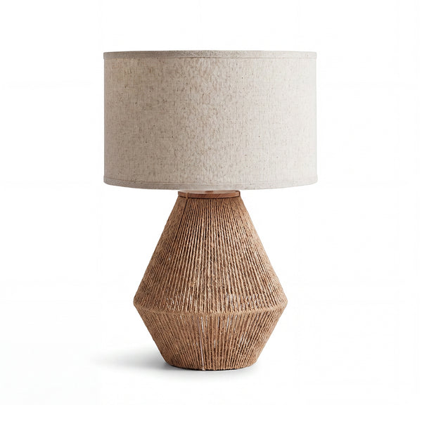 Ashley Clayman Roped Table Lamp Natural & Brown Coastal Accent Light