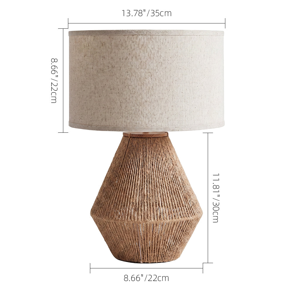 Ashley Clayman Roped Table Lamp Natural & Brown Coastal Accent Light