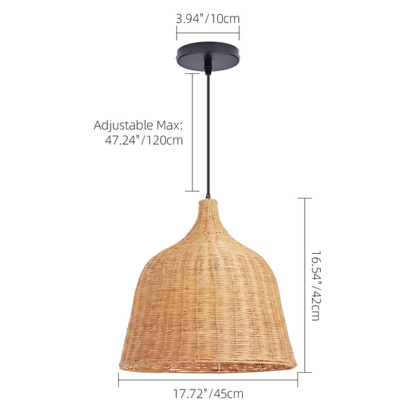 Handwoven Boho Pendant Light Natural Wicker Dining Chandelier
