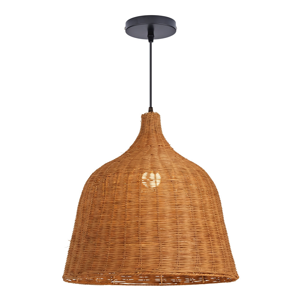 Handwoven Boho Pendant Light Natural Wicker Dining Chandelier