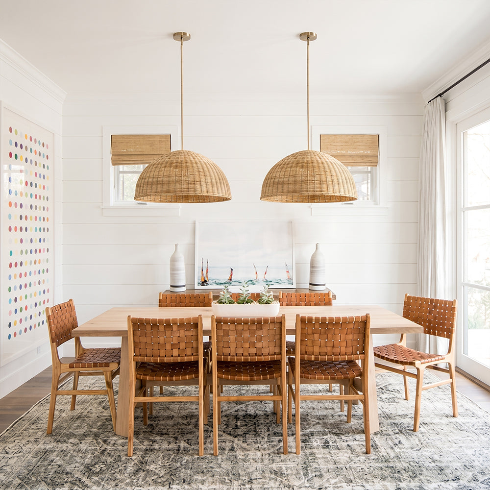 Extra Large Rattan Dome Pendant Oversized Coastal Wicker Chandelier