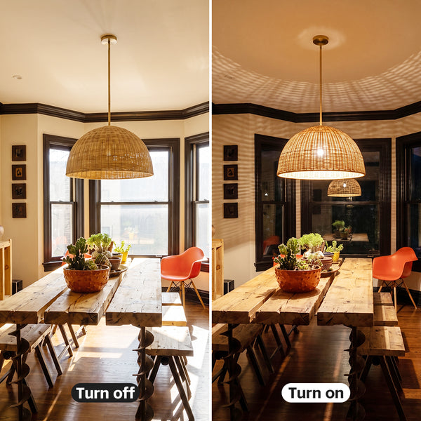 Extra Large Rattan Dome Pendant Oversized Coastal Wicker Chandelier