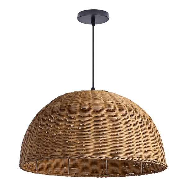 Bamboo Dome Wicker Chandelier Retro Pastoral Dining Room Pendant