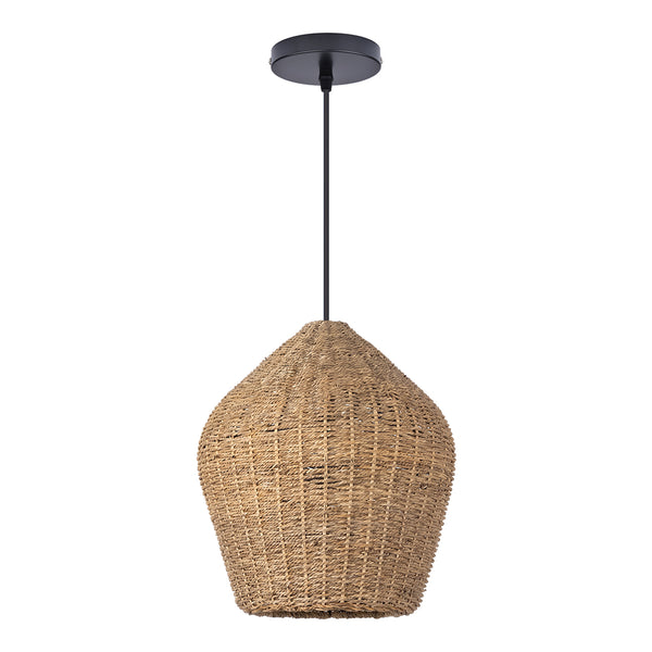 Wabi-Sabi Rattan Pendant Light Rustic Grass Kitchen Island Chandelier