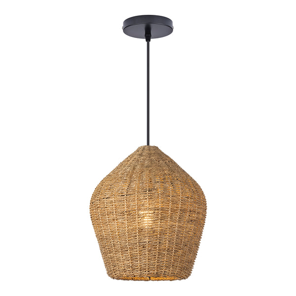 Wabi-Sabi Rattan Pendant Light Rustic Grass Kitchen Island Chandelier