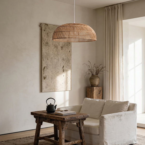 Modern Boho Rattan Pendant Light Woven Hanging Ceiling Lamp