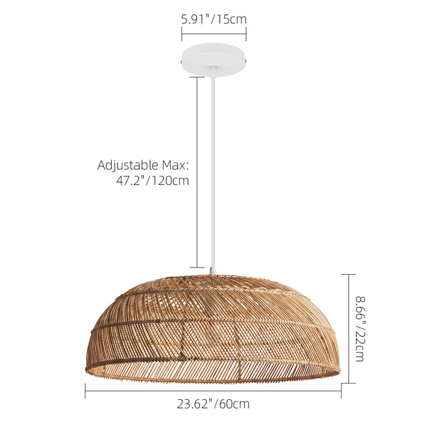 Modern Boho Rattan Pendant Light Woven Hanging Ceiling Lamp