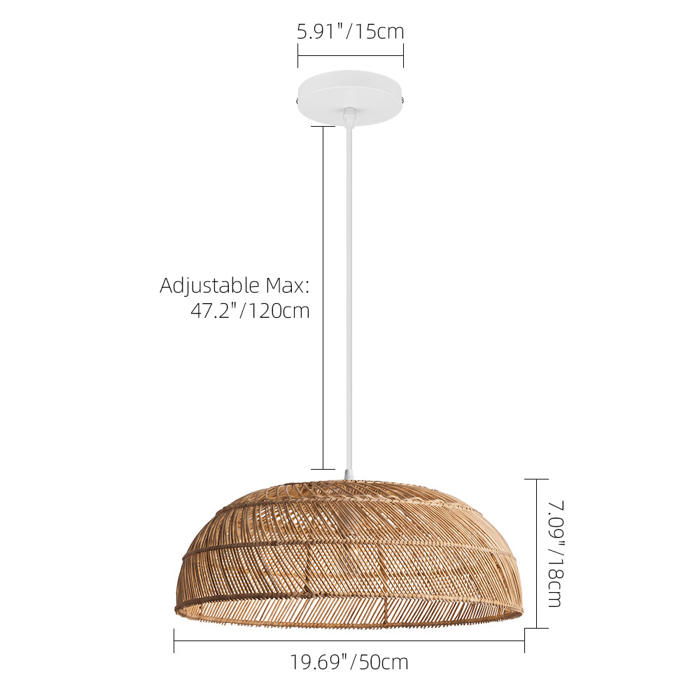 Modern Boho Rattan Pendant Light Woven Hanging Ceiling Lamp