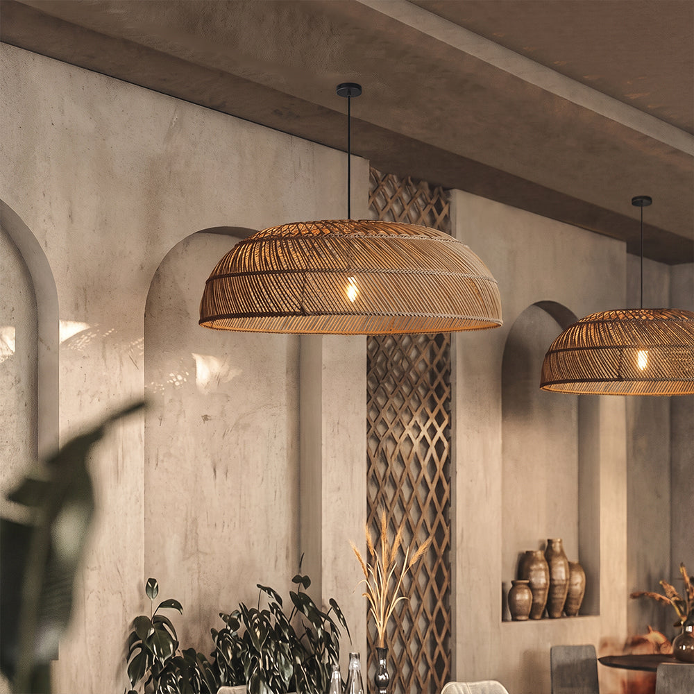 Modern Boho Rattan Pendant Light Woven Hanging Ceiling Lamp Main image
