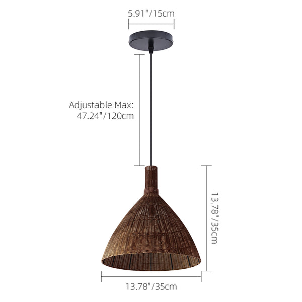 Wabi-Sabi Rattan Pendant Light Retro Artisan Dining Chandelier