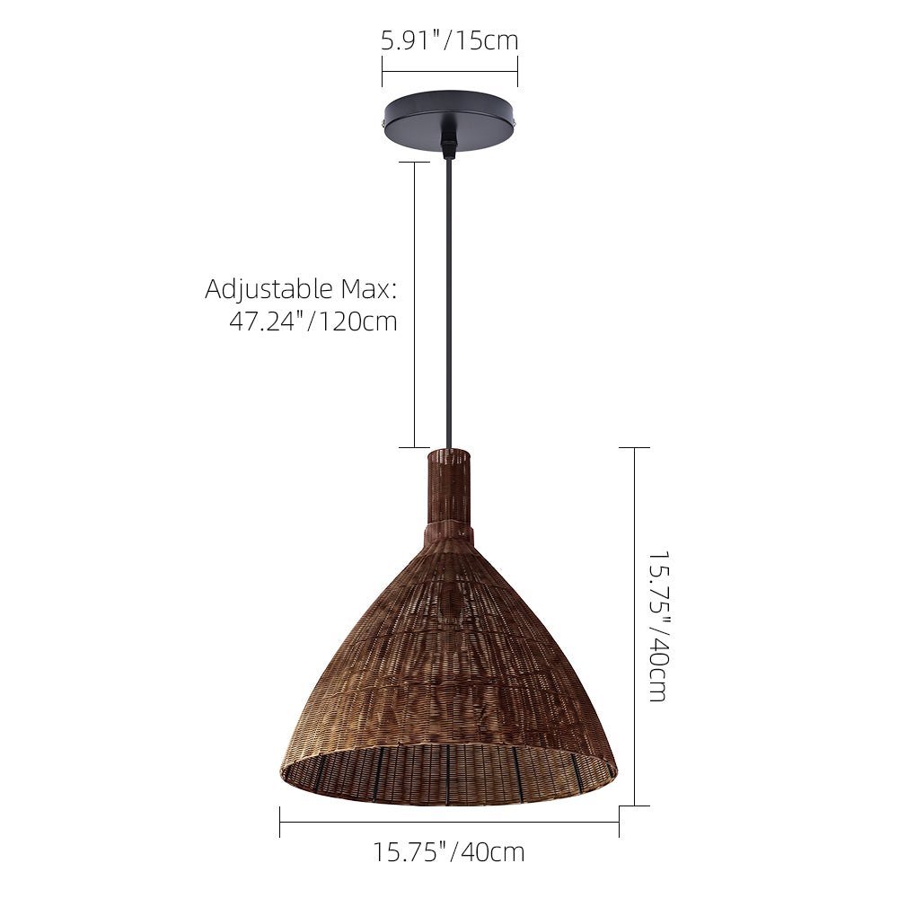 Wabi-Sabi Rattan Pendant Light Retro Artisan Dining Chandelier