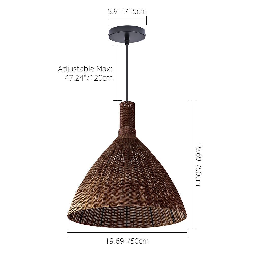 Wabi-Sabi Rattan Pendant Light Retro Artisan Dining Chandelier