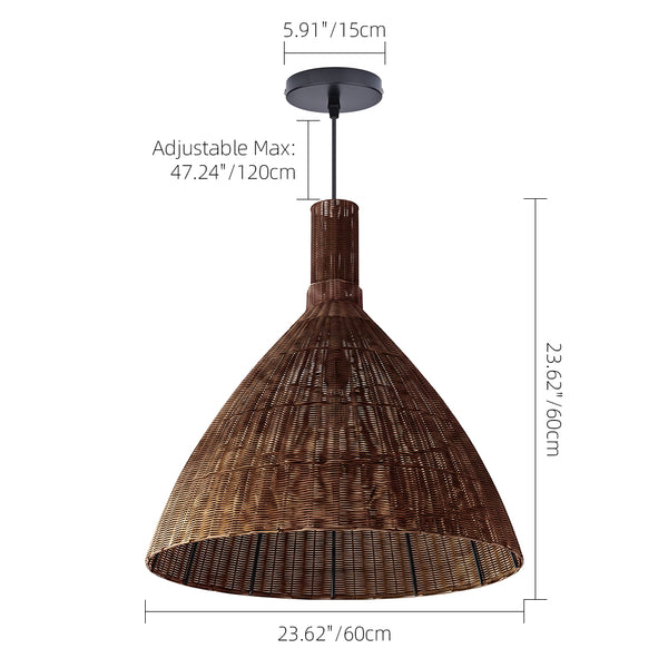 Wabi-Sabi Rattan Pendant Light Retro Artisan Dining Chandelier