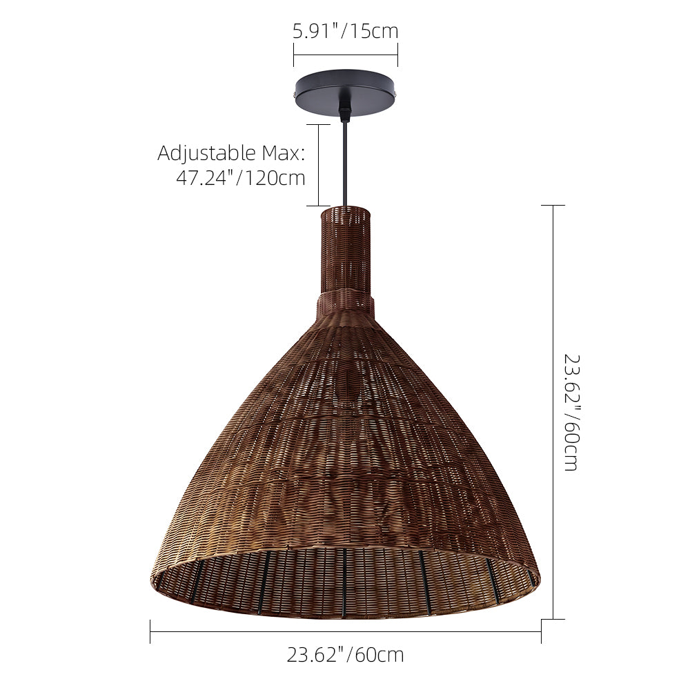 Wabi-Sabi Rattan Pendant Light Retro Artisan Dining Chandelier