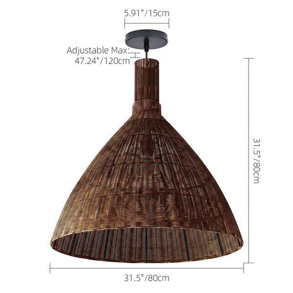 Wabi-Sabi Rattan Pendant Light Retro Artisan Dining Chandelier