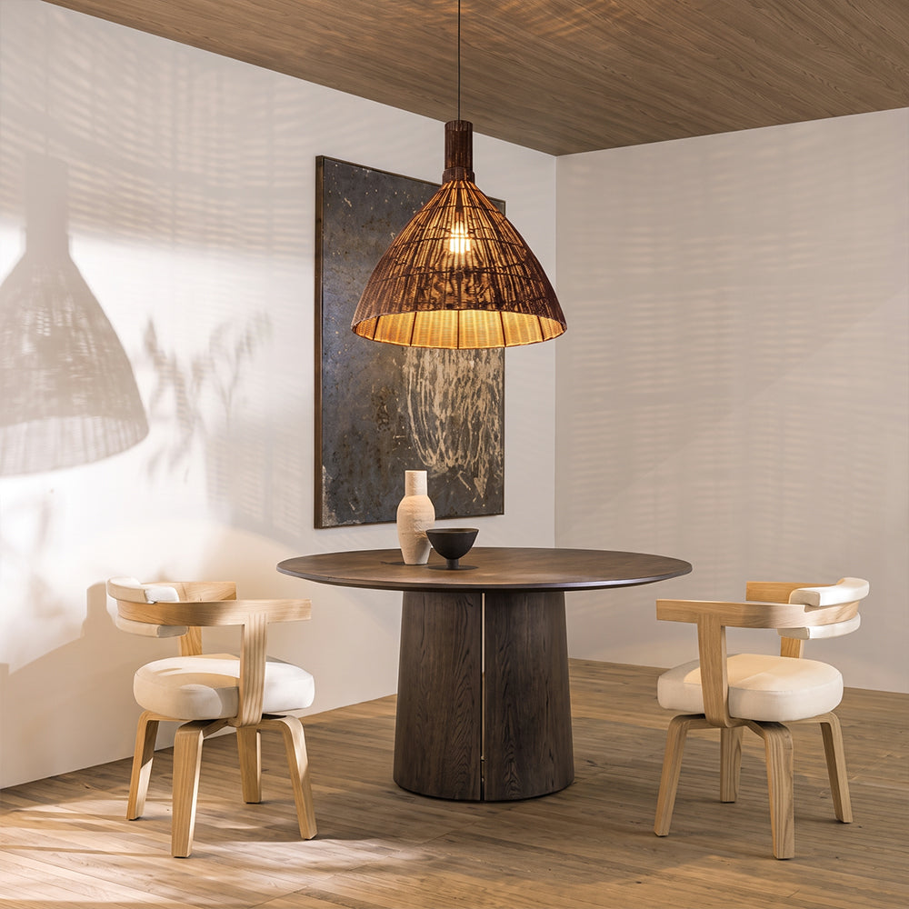 Wabi-Sabi Rattan Pendant Light Retro Artisan Dining Chandelier