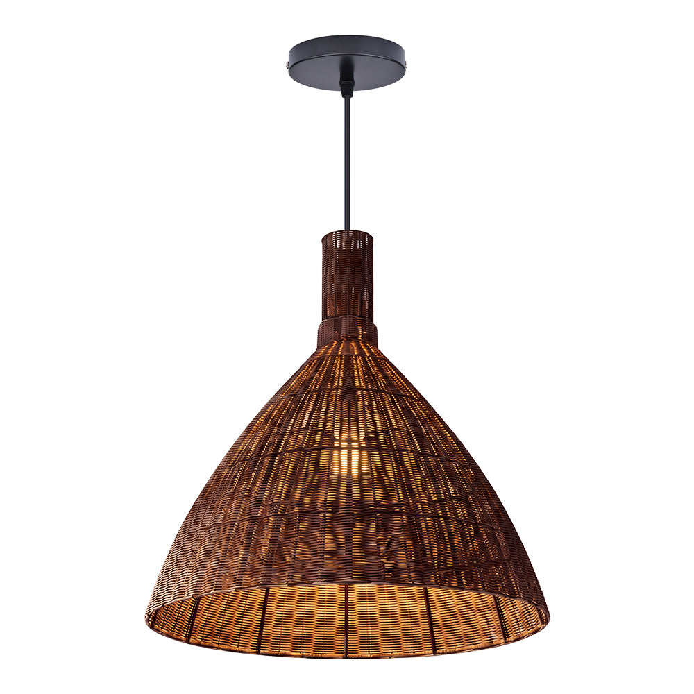 Wabi-Sabi Rattan Pendant Light Retro Artisan Dining Chandelier
