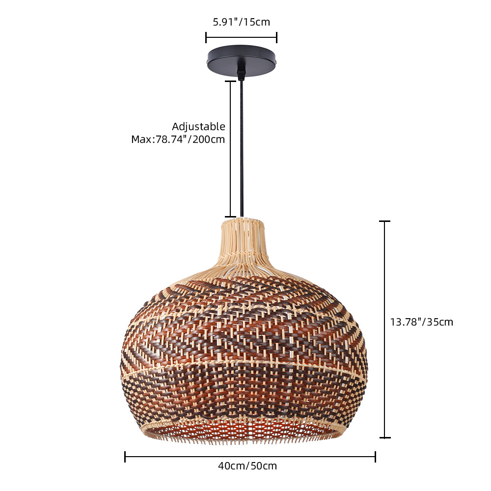 Dramatic Rattan Pendant Light Handmade Kitchen Island Chandelier