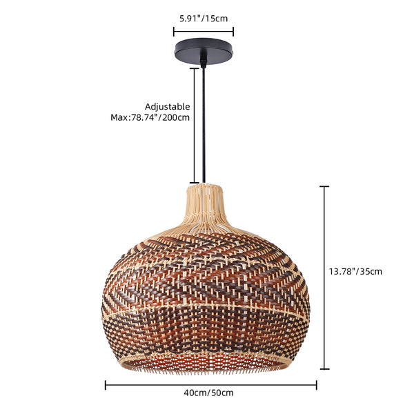 Dramatic Rattan Pendant Light Handmade Kitchen Island Chandelier
