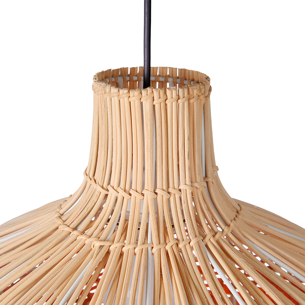 Dramatic Rattan Pendant Light Handmade Kitchen Island Chandelier