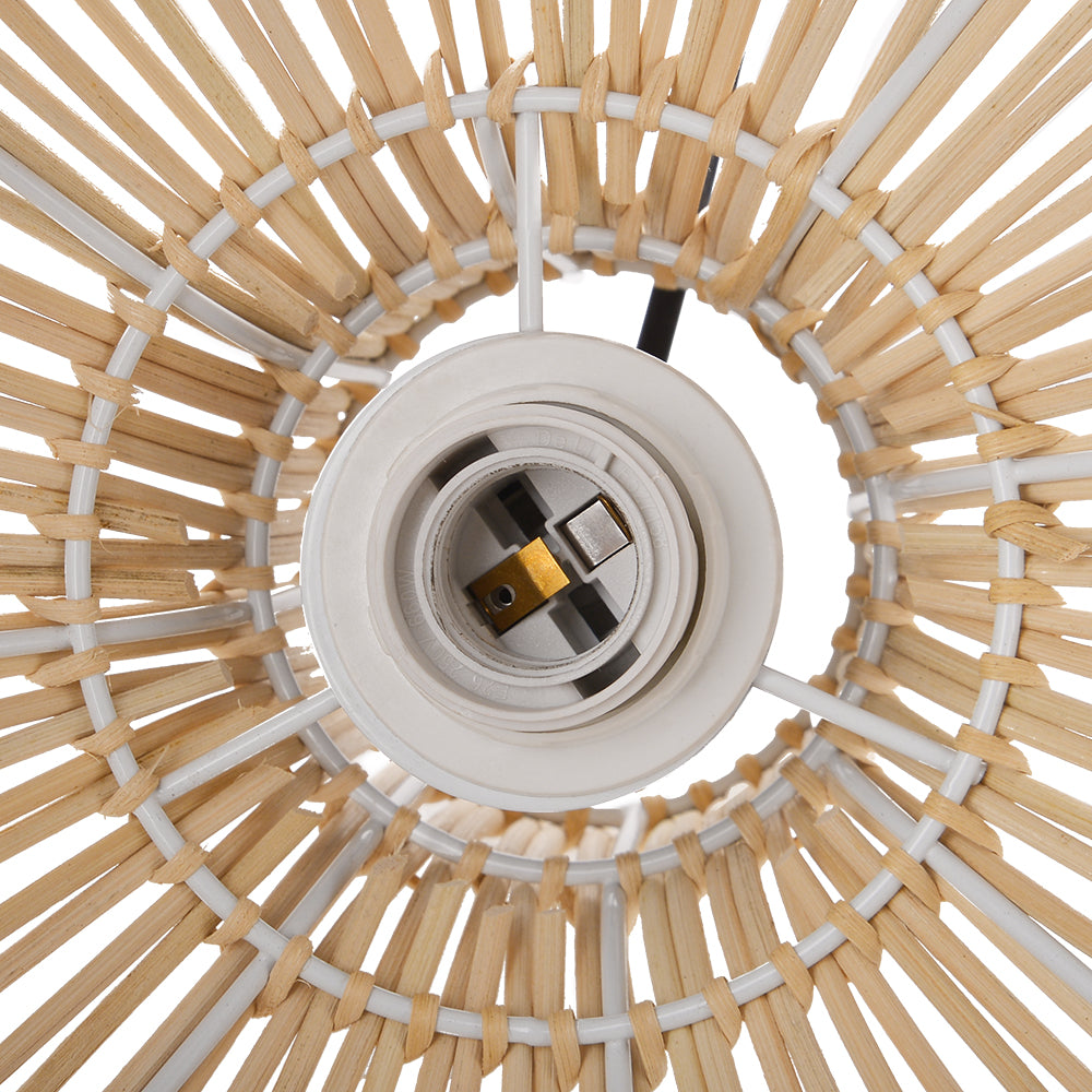 Black and White Rattan Pendant Light Modern Kitchen Island Chandelier