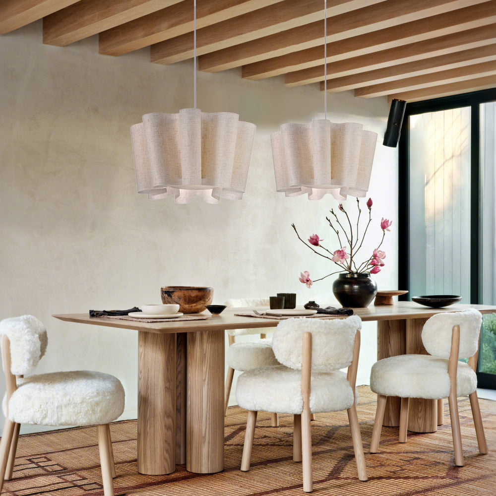 Nordic Pleated Fabric Pendant Light Vintage Handmade Chandelier