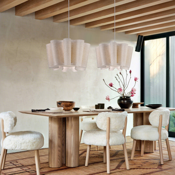 Nordic Pleated Fabric Pendant Light Vintage Handmade Chandelier
