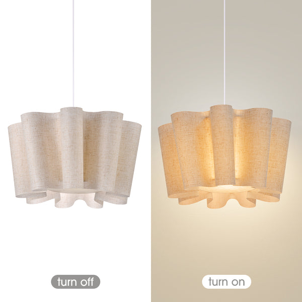 Nordic Pleated Fabric Pendant Light Vintage Handmade Chandelier