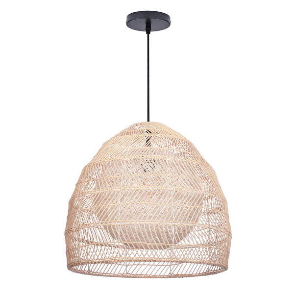 Simple Basket Rattan Pendant Light Woven Wicker Lampshade