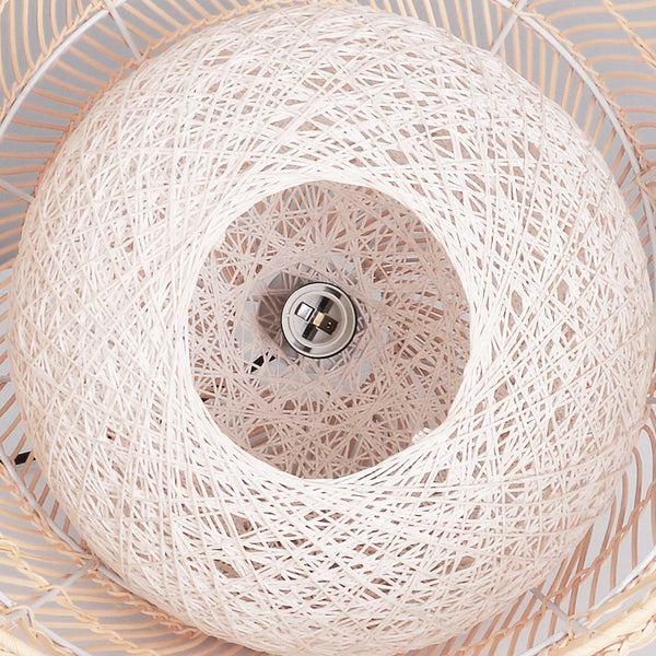 Simple Basket Rattan Pendant Light Woven Wicker Lampshade