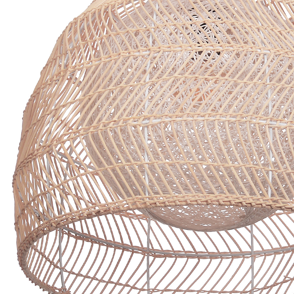 Simple Basket Rattan Pendant Light Woven Wicker Lampshade