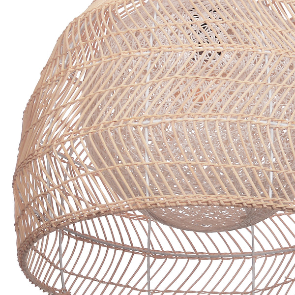 Simple Basket Rattan Pendant Light Woven Wicker Lampshade