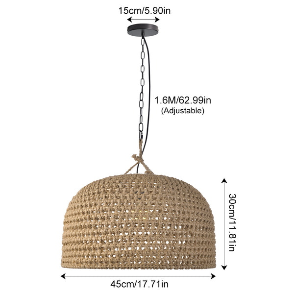 Japanese Rattan & Hemp Pendant Light Kitchen Counter Chandelier